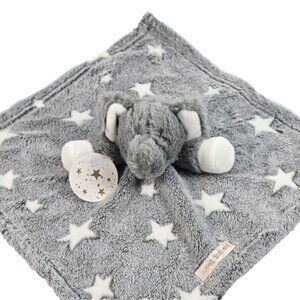 Blankets & Beyond Baby Security Blanket Gray Elephant Stars Plush Lovey